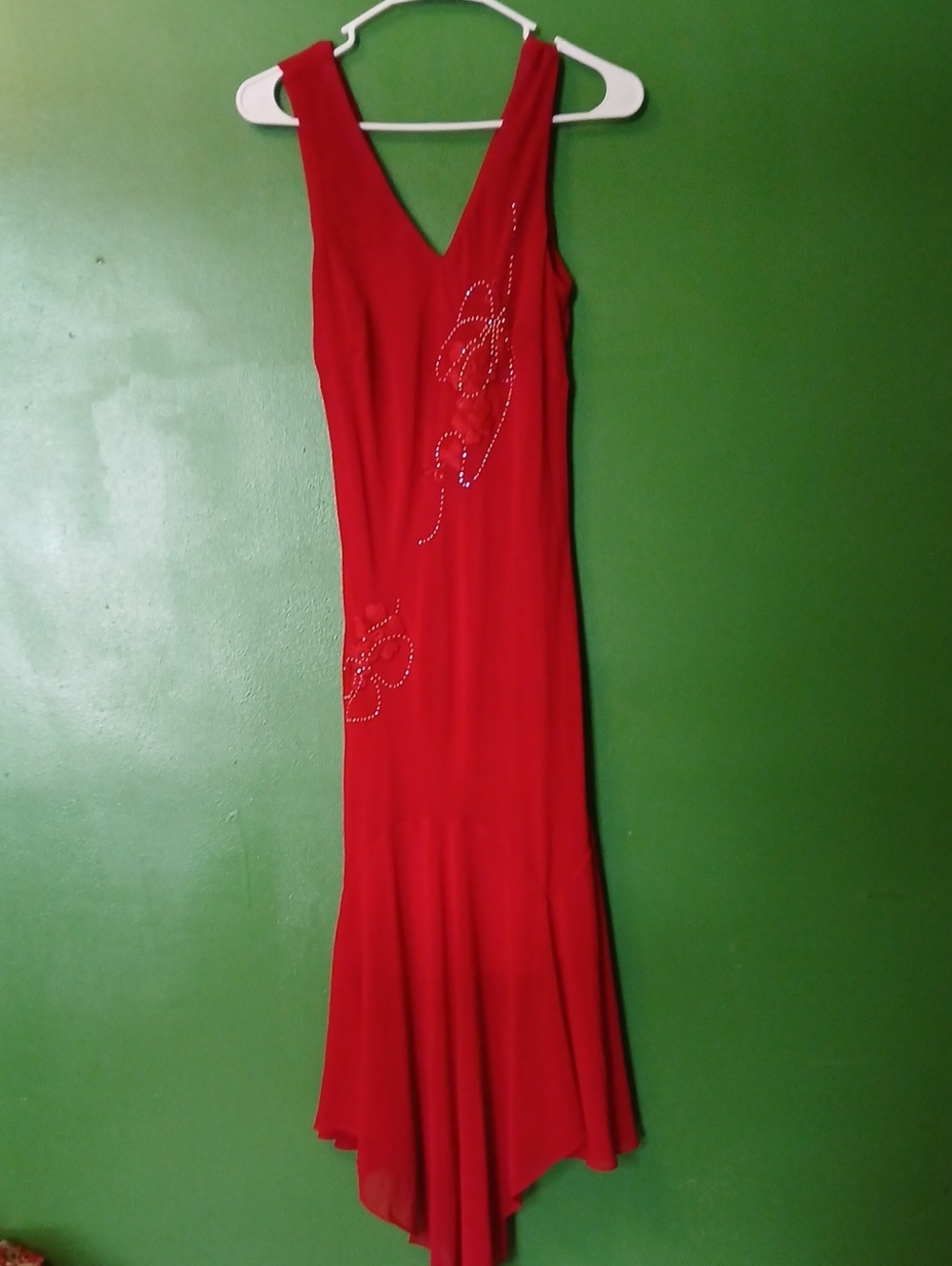 Red Sleeveless V-Neck Y2k Dress